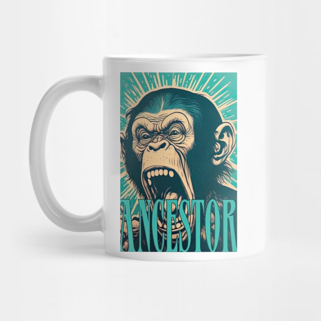 Chimpanzee Ancestor, lowbrow style by obstinator